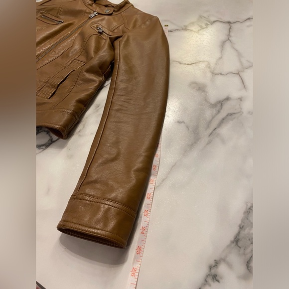ONLY Brand faux leather biker jacket lined women’s Carmel colour - Picture 10 of 15